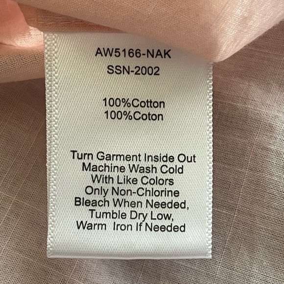 ATM Anthony Thomas Melillo Crosshatch Cotton Button-Down Shirt LARGE Pink Raw - Picture 6 of 11